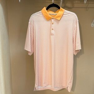 Walter Hagen Peach Patterned Polo with Peach Collar